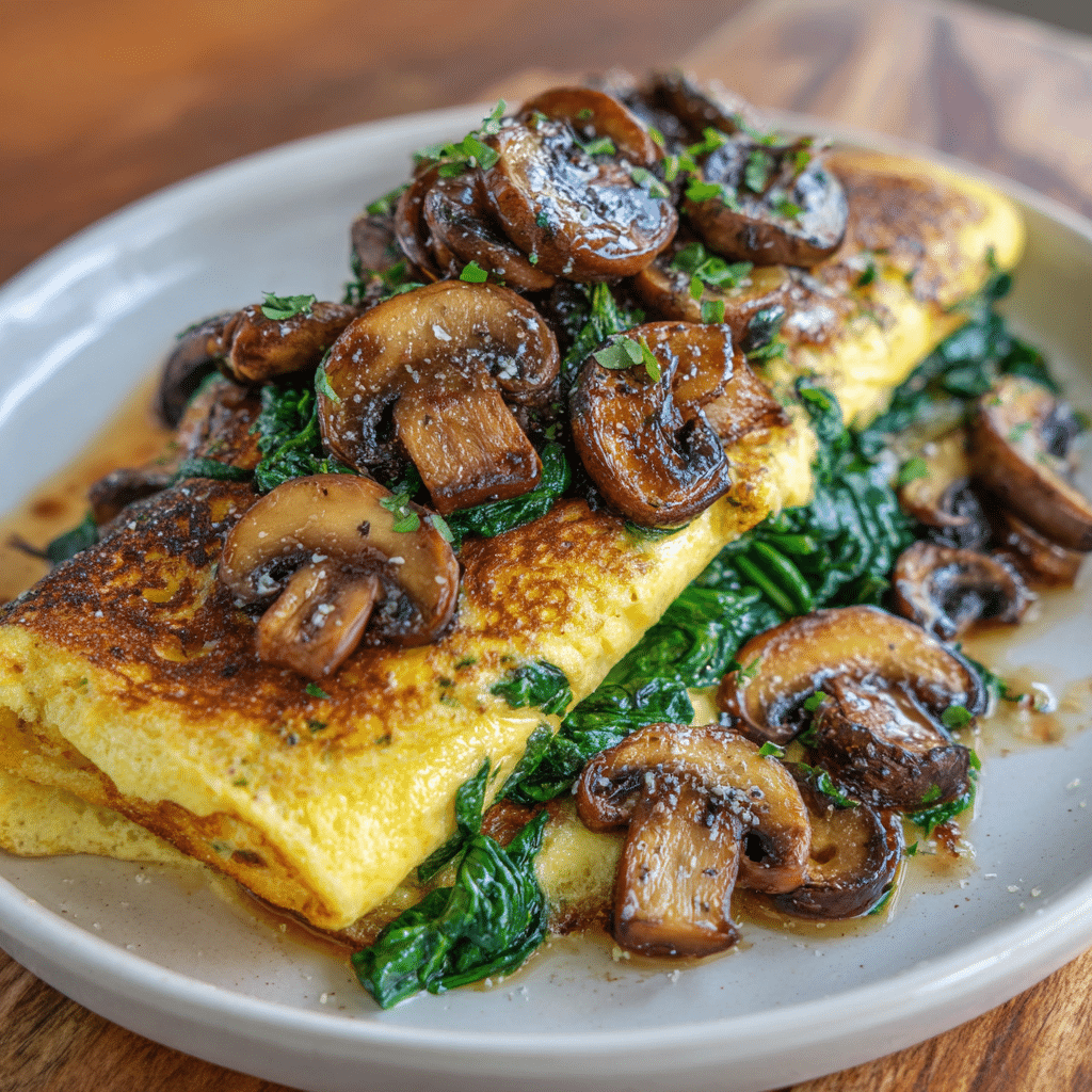 Spinach Mushroom Omelette Recipe