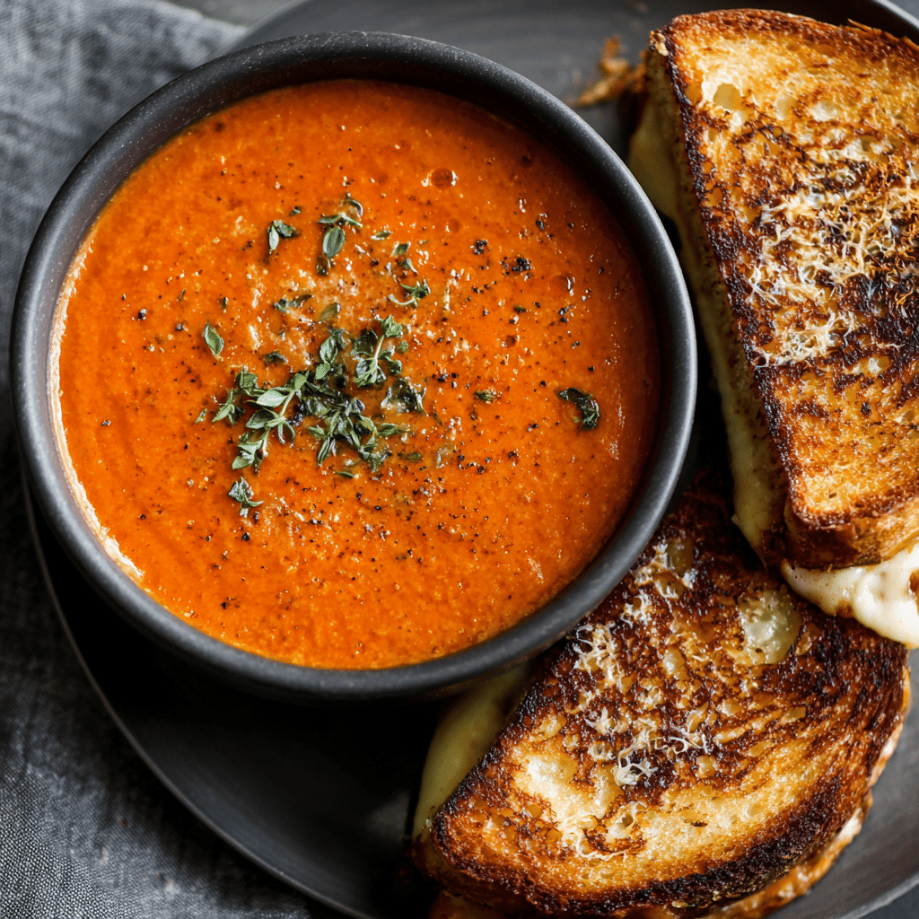 Creamy Tomato Soup & Grilled Cheese Recipe