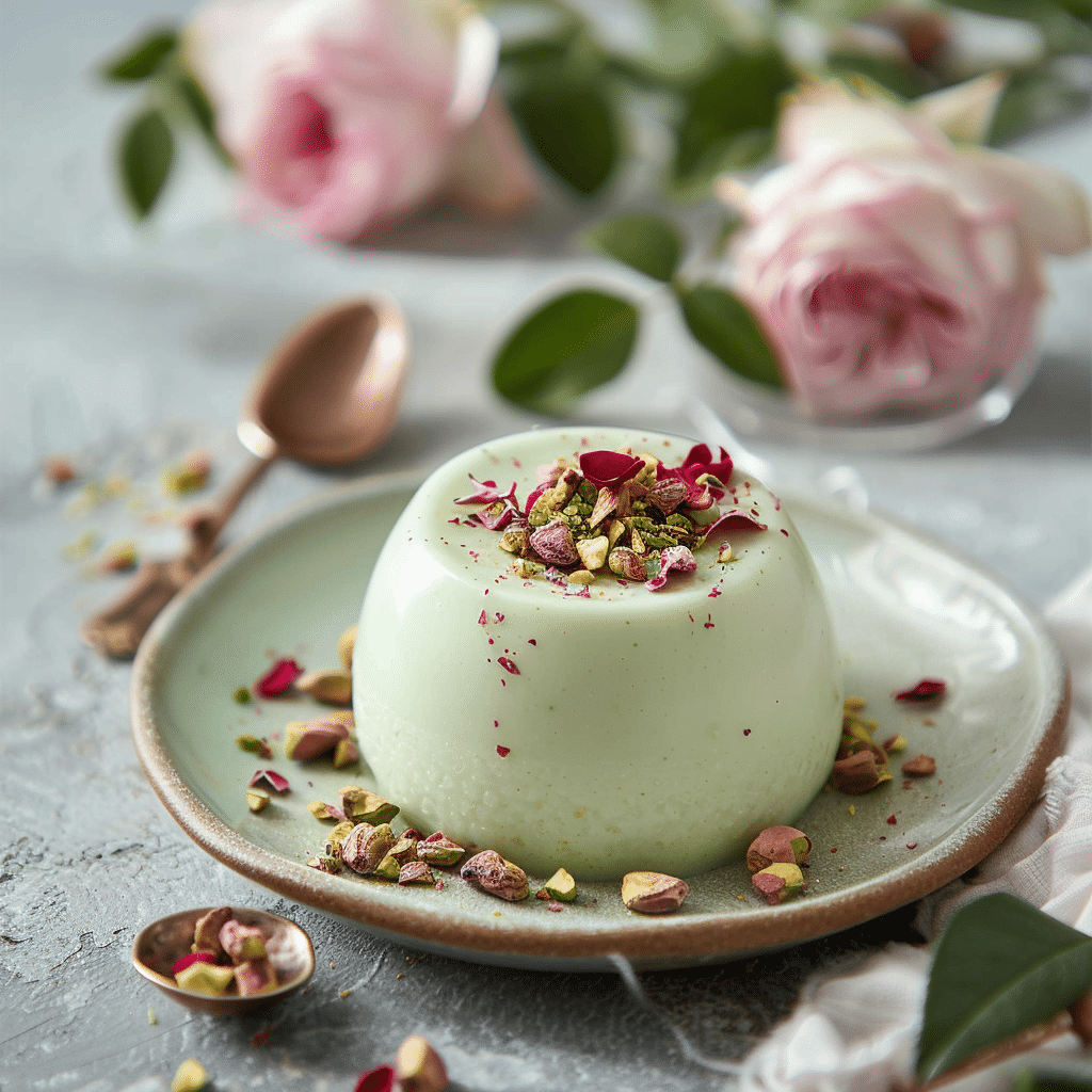 Pistachio Rose Rice Mousse Recipe - Recipe Image