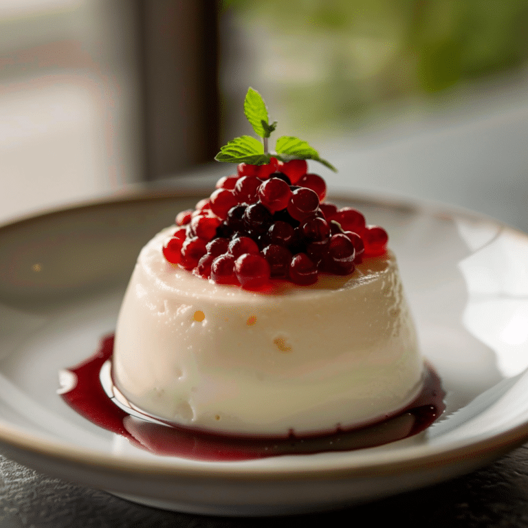 Vanilla Rice Panna Cotta with Berry Caviar Recipe