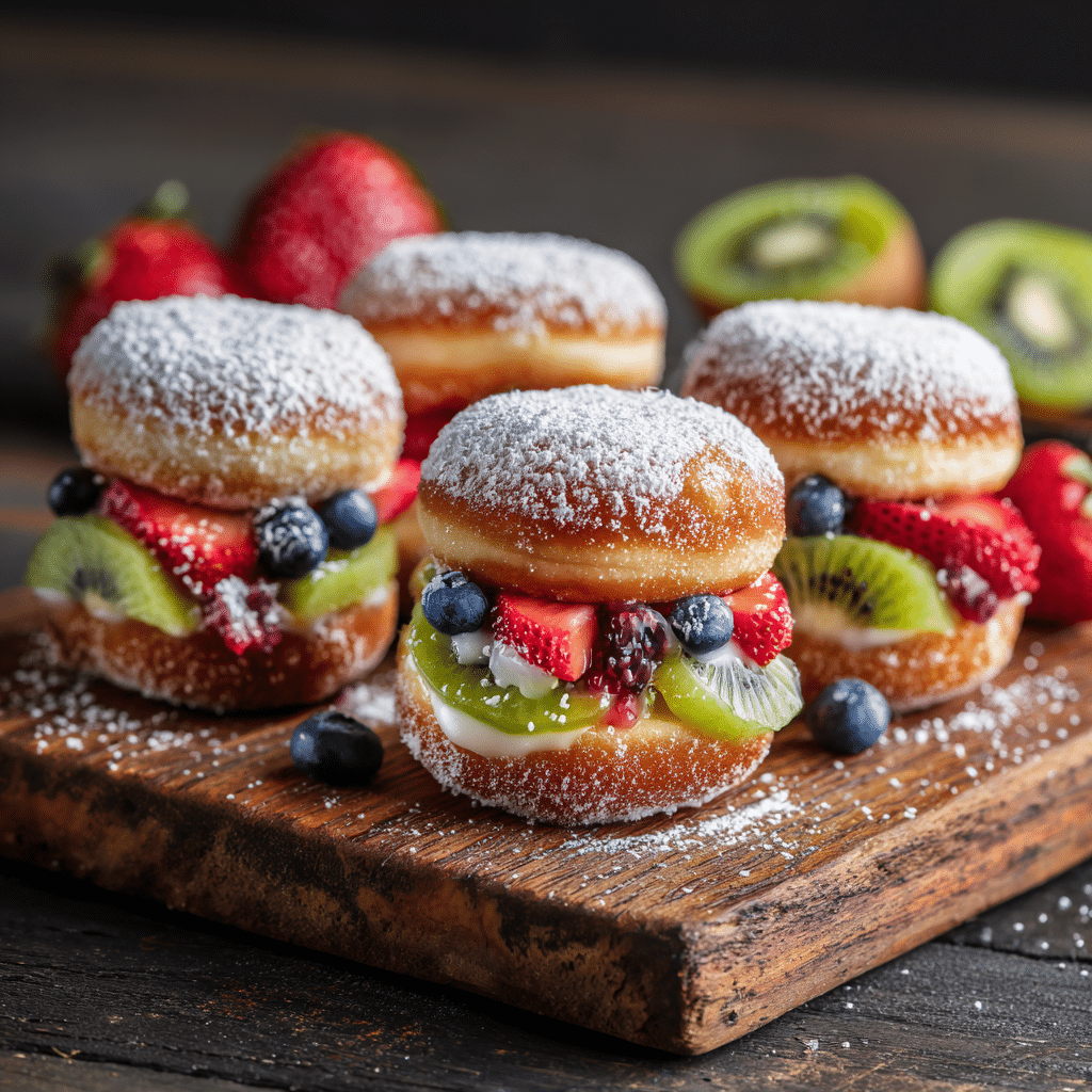 Mini Donut Fruit Sliders Recipe - Recipe Image