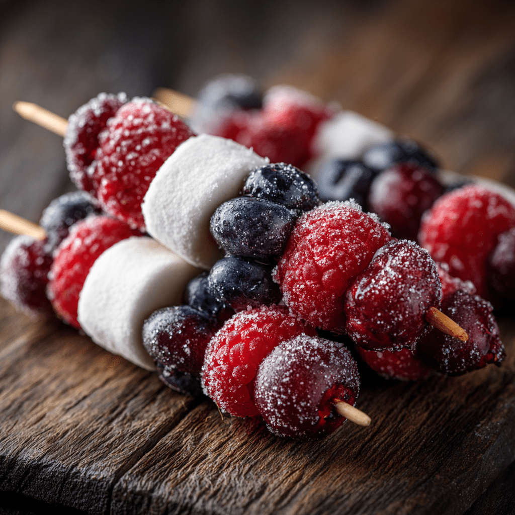 Frozen Berry Marshmallow Skewers Recipe - Recipe Image