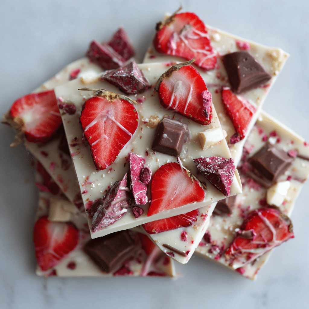 Frozen Strawberry Chocolate Bark Recipe - Recipe Image