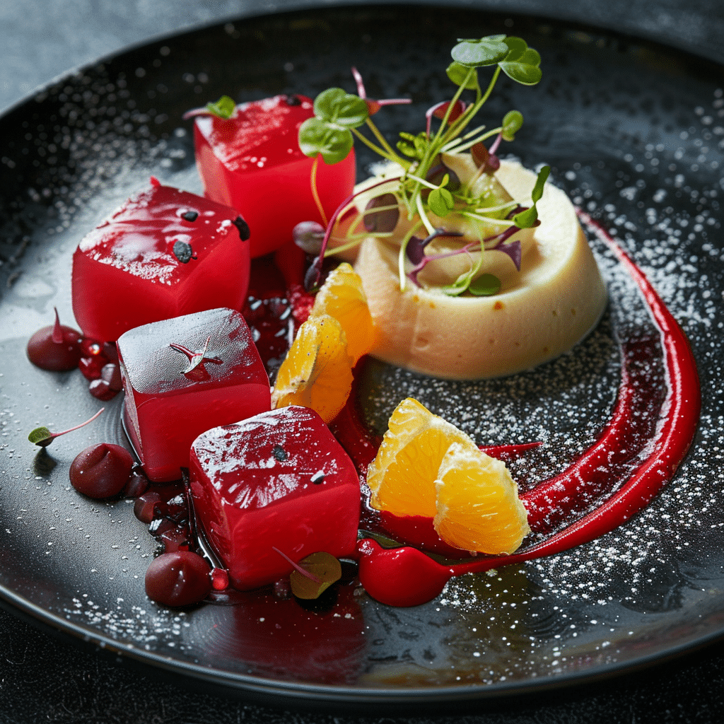 Blood Orange Gel with Vanilla Bean Mousse Recipe - Recipe Image