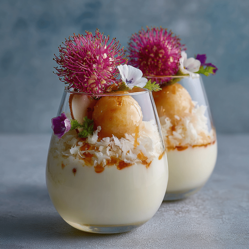 Lychee Coconut Glass Dessert Recipe - Recipe Image