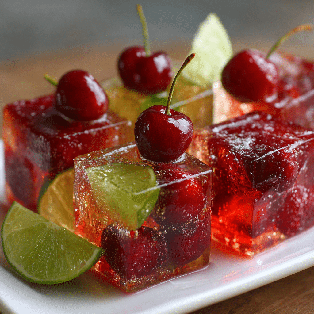 Cherry Lime Ice Cubes Dessert Recipe - Recipe Image
