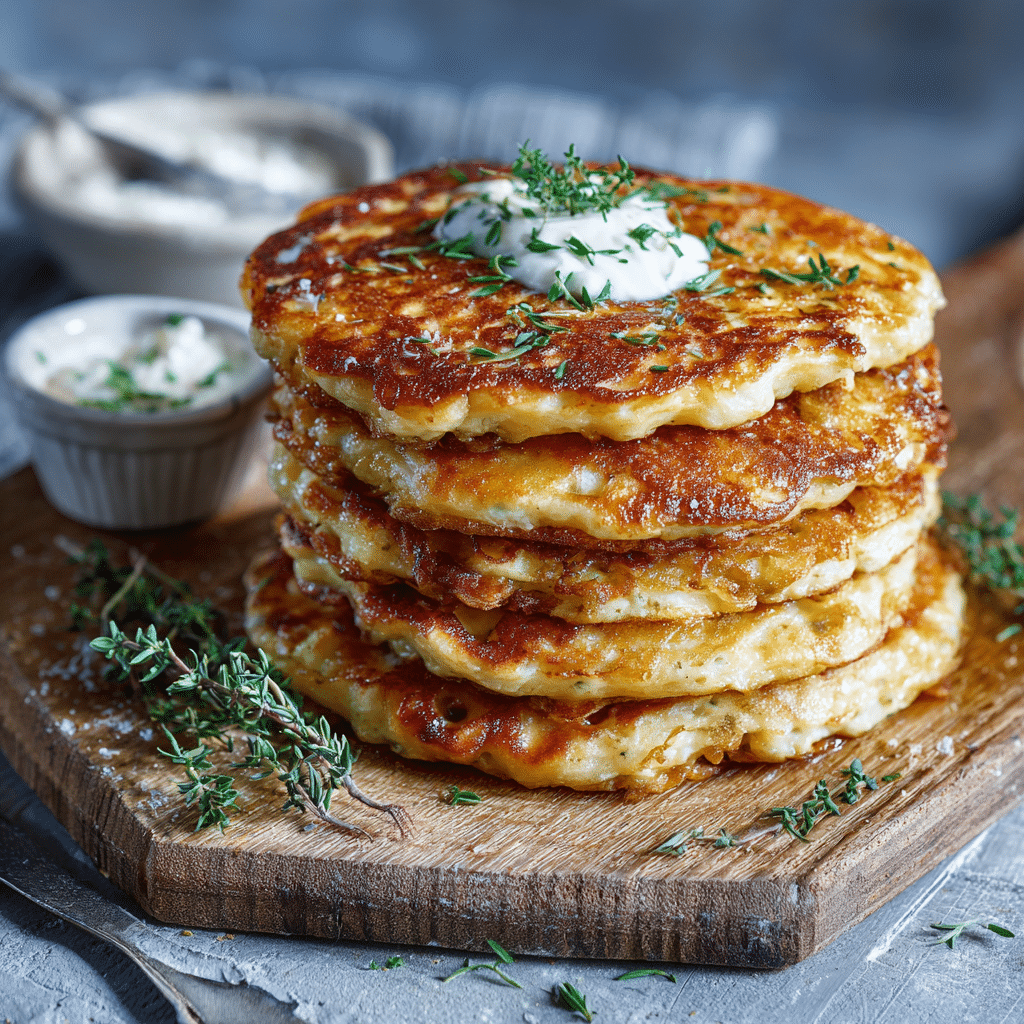 Savory Cheese Pancakes Recipe - Recipe Image