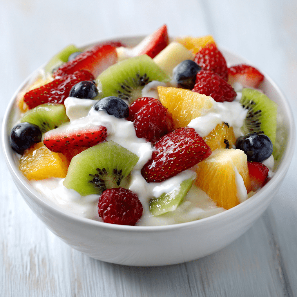 Fruit Salad with Cream Recipe - Recipe Image