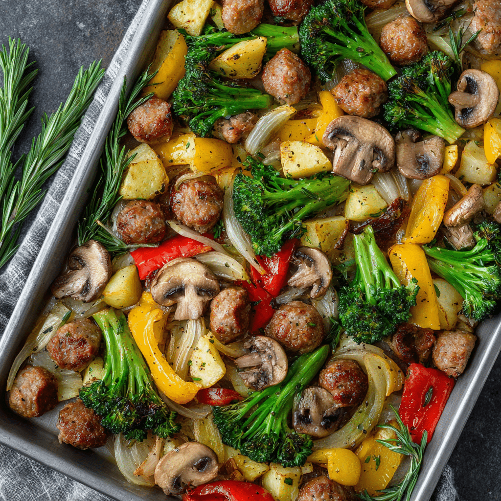 Sausage & Veggie Sheet Pan Dinner Recipe - Recipe Image