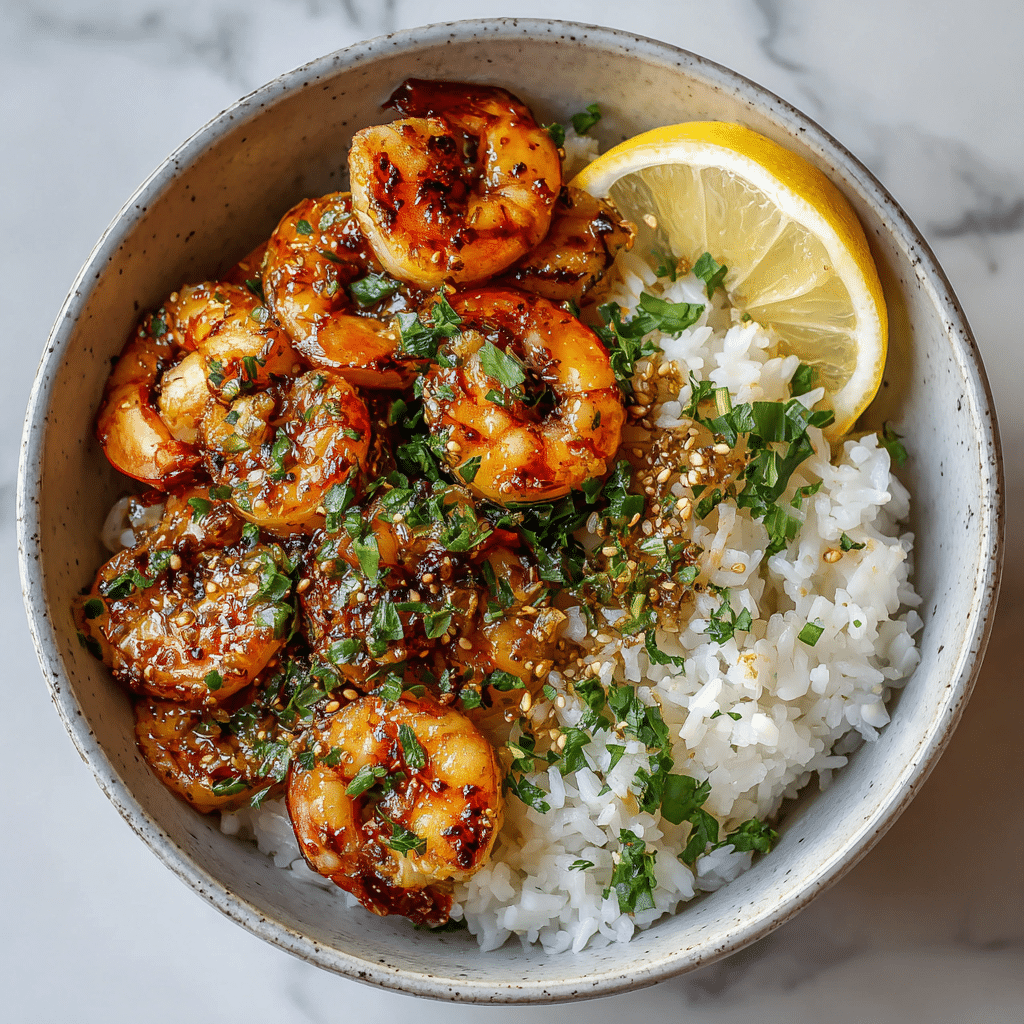 Shrimp Garlic Rice Bowl Recipe - Recipe Image