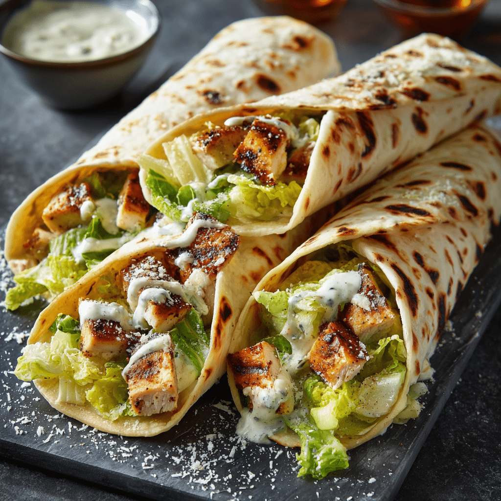 Chicken Caesar Wraps Recipe - Recipe Image