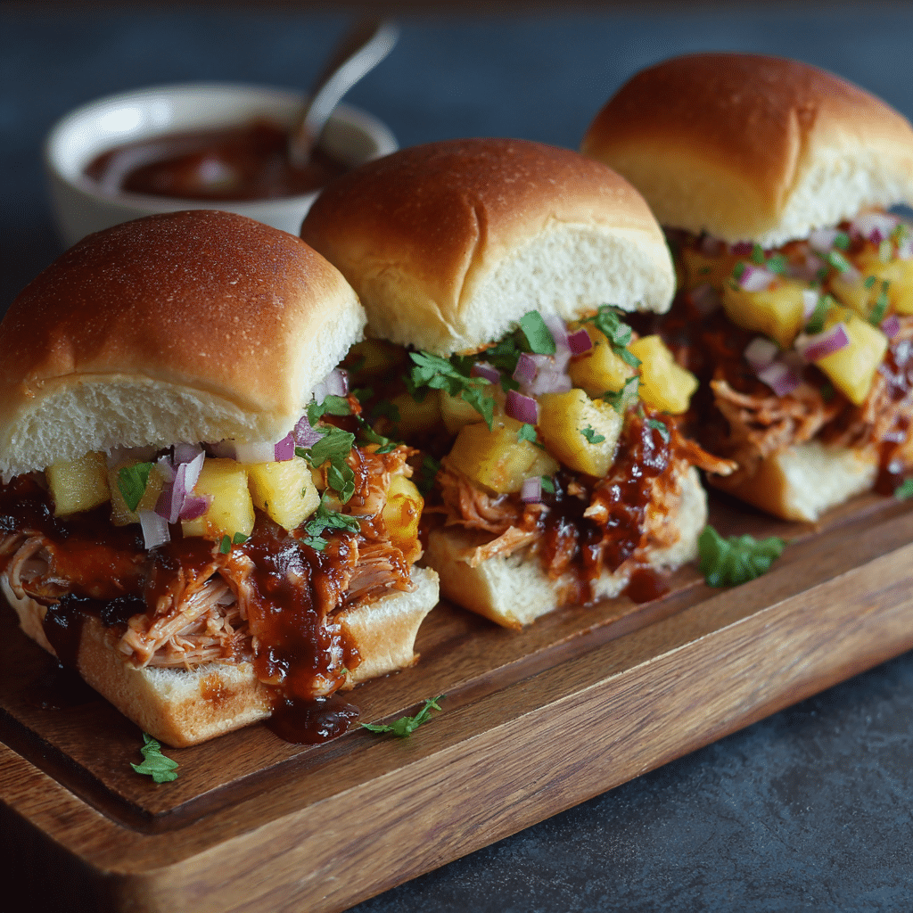 BBQ Chicken Pineapple Sliders Recipe - Recipe Image