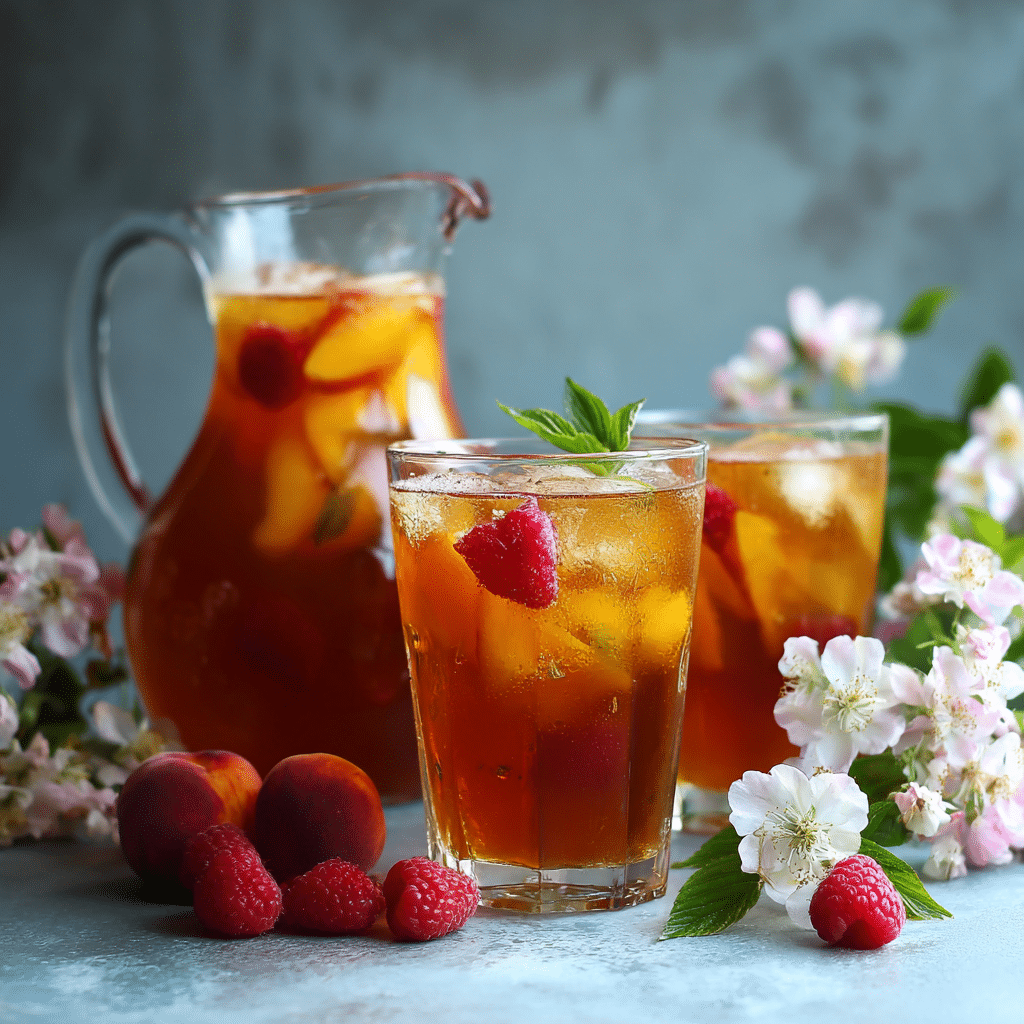 Raspberry Peach Iced Tea Recipe - Recipe Image