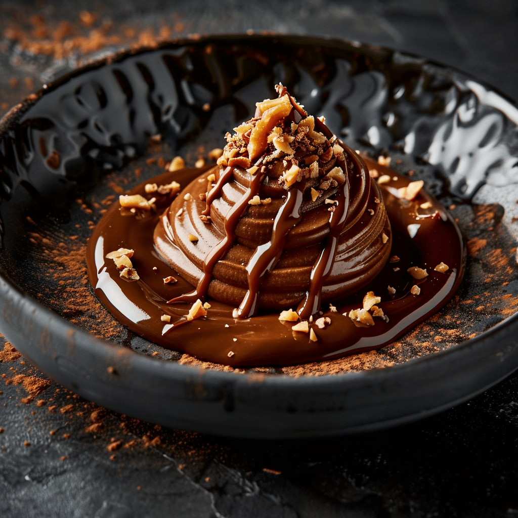 Chocolate Tahini Cream with Date Caramel Recipe - Recipe Image