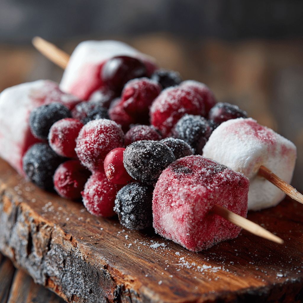 Frozen Berry Marshmallow Skewers Recipe - Recipe Image