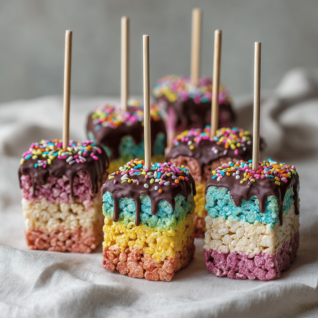 Rainbow Rice Krispy Pops Recipe - Recipe Image