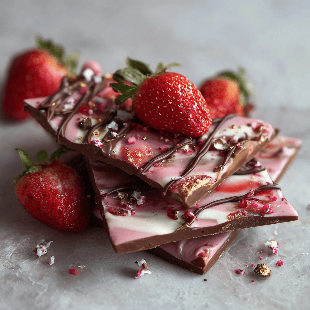 Frozen Strawberry Chocolate Bark Recipe - Recipe Image