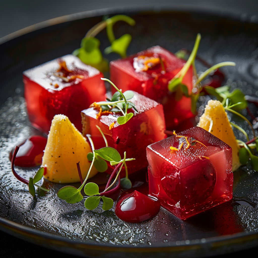 Blood Orange Gel with Vanilla Bean Mousse Recipe - Recipe Image