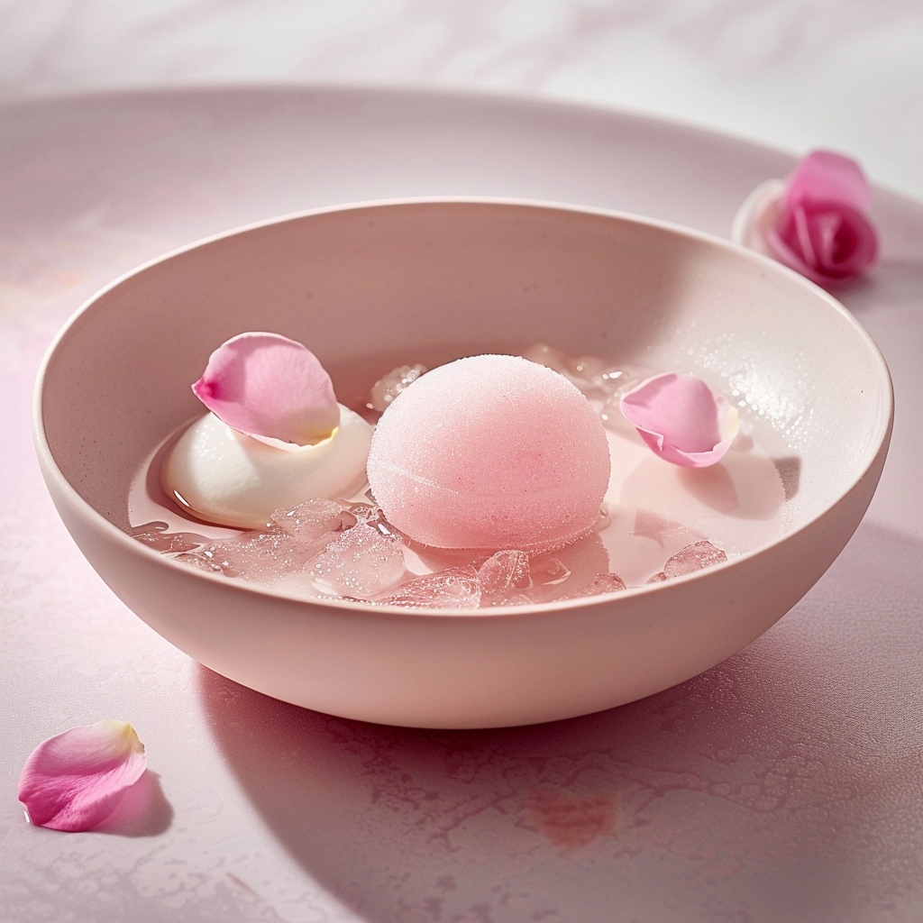 Lychee Rose Granite with Coconut Cream Recipe - Recipe Image