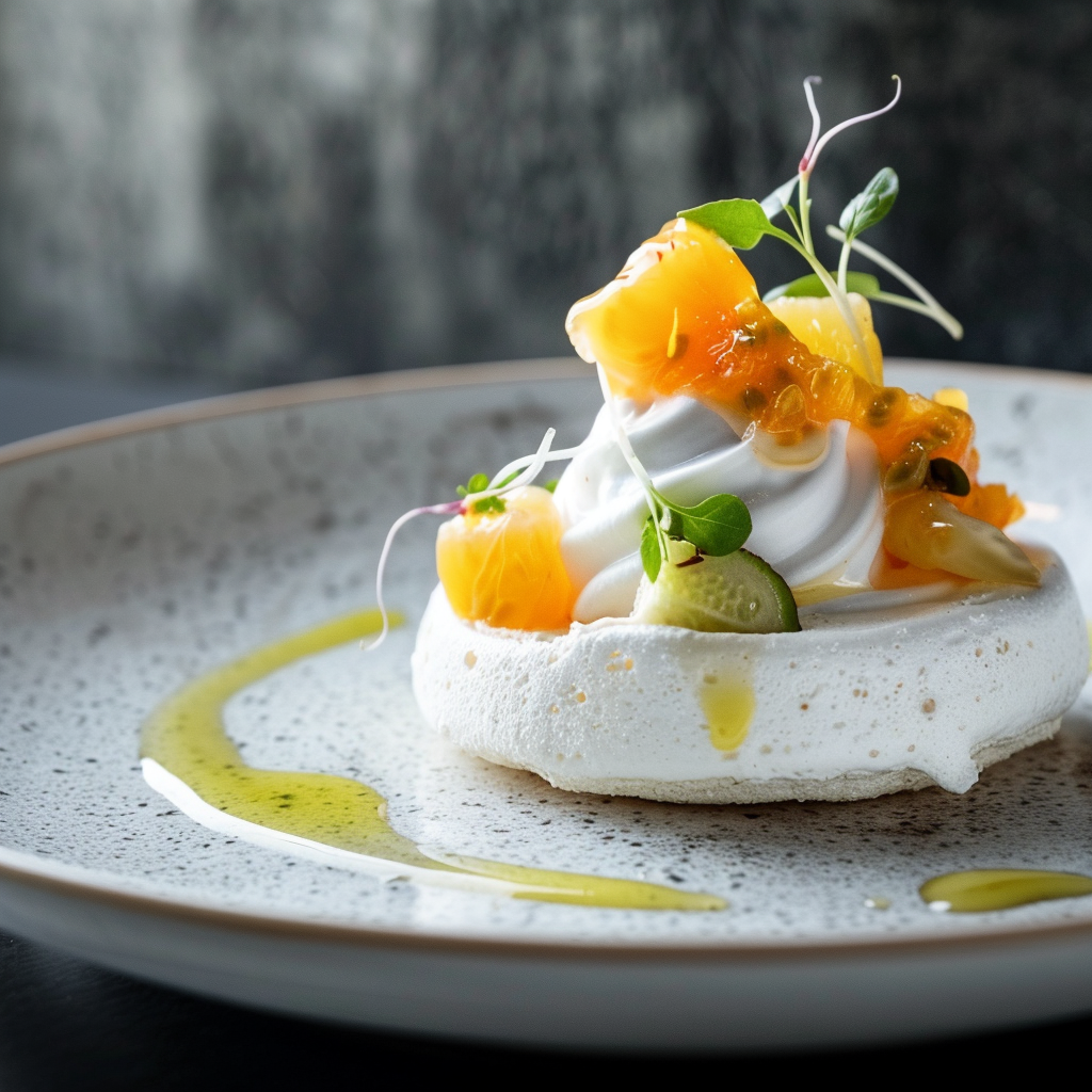 Yuzu Citrus Pavlova with Passionfruit Core Recipe - Recipe Image