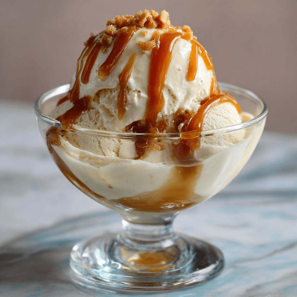 Vanilla Ice Cream with Warm Caramel Recipe - Recipe Image