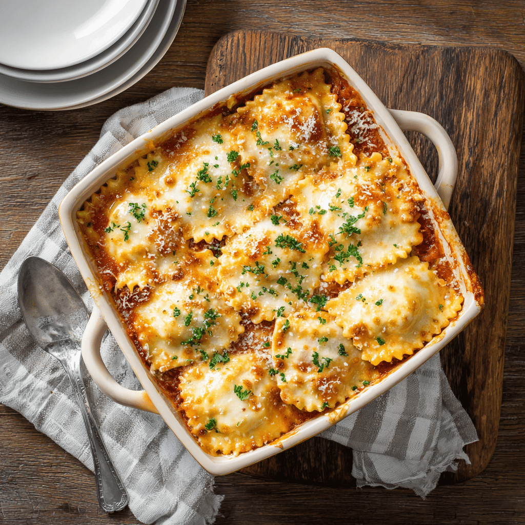 Four Cheese Ravioli Bake Recipe - Recipe Image