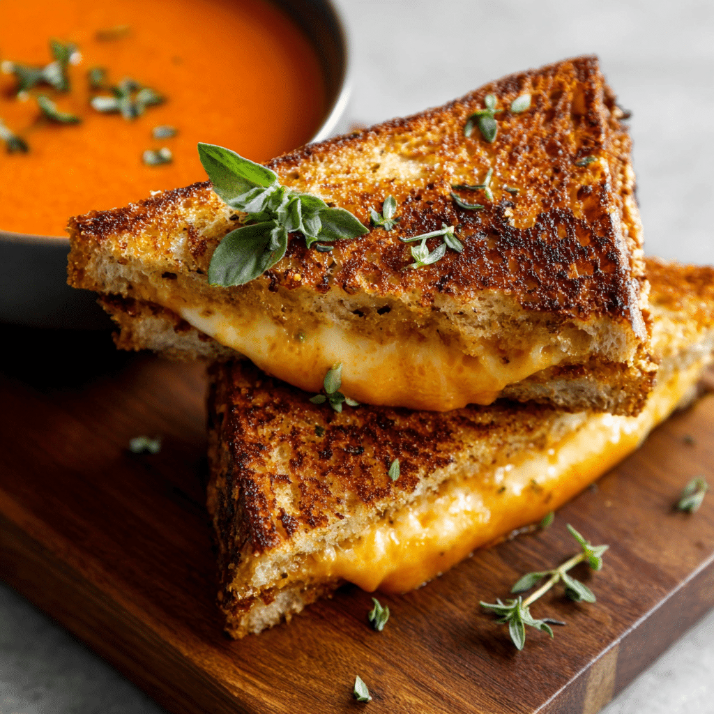 Creamy Tomato Soup & Grilled Cheese Recipe - Recipe Image