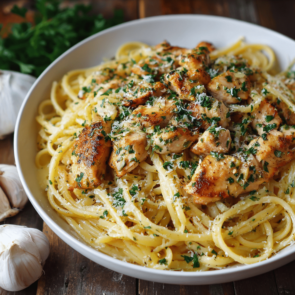 Garlic Butter Chicken Pasta Recipe - Recipe Image