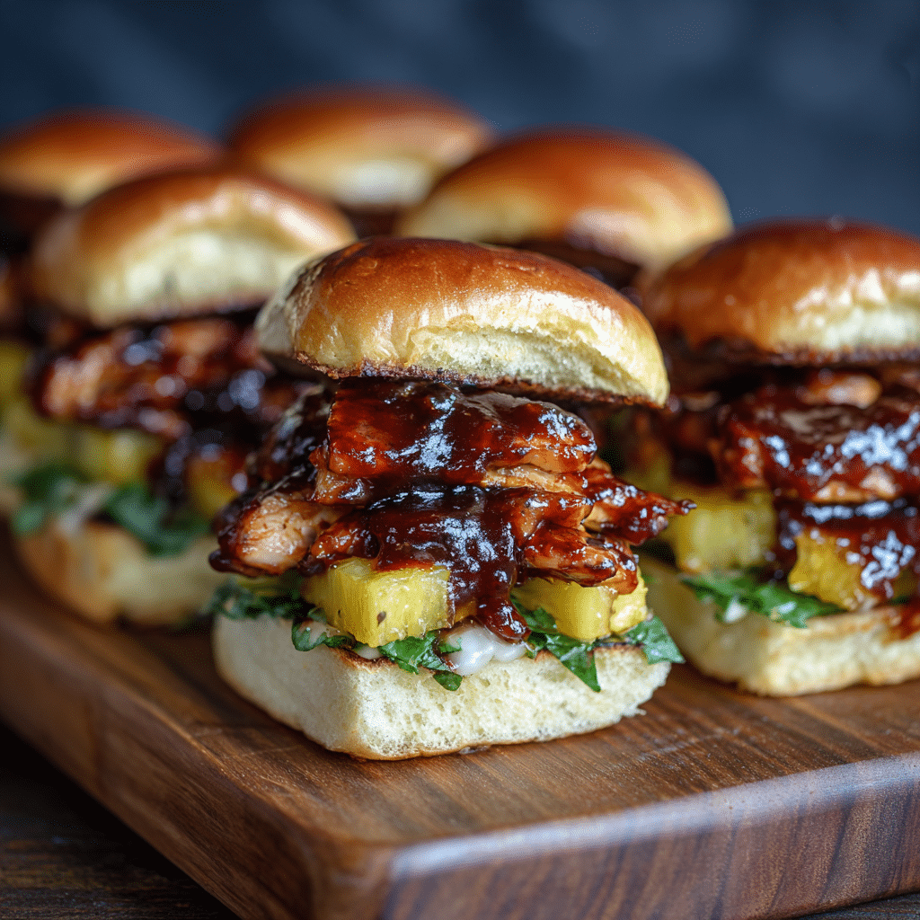 BBQ Chicken Pineapple Sliders Recipe - Recipe Image