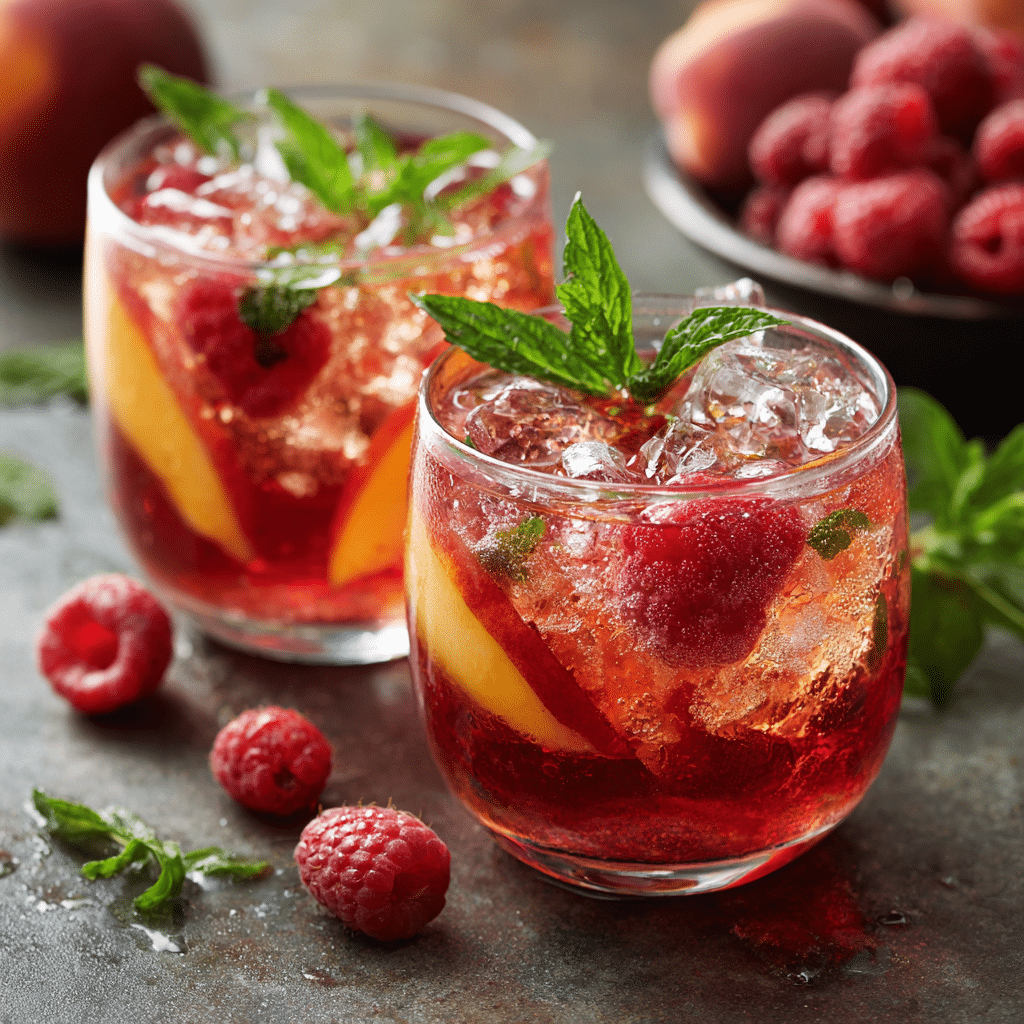 Raspberry Peach Iced Tea Recipe - Recipe Image