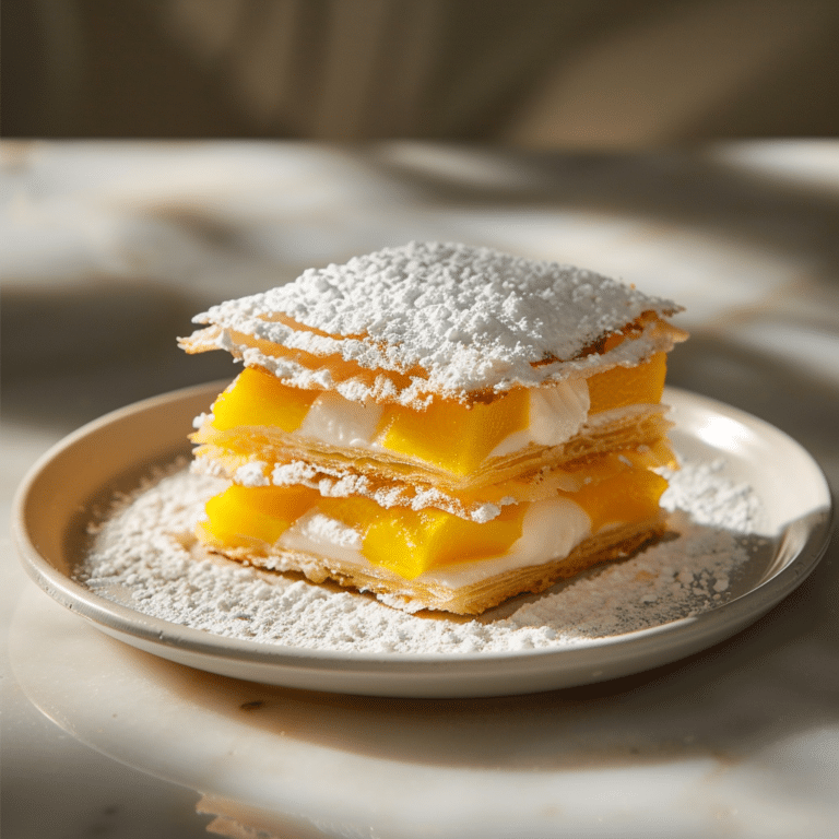 Coconut Rice Mille-Feuille with Mango Layers Recipe