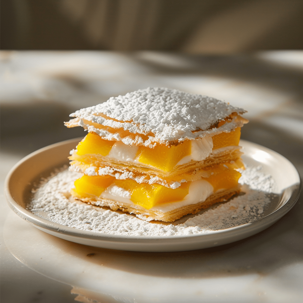 Coconut Rice Mille-Feuille with Mango Layers Recipe
