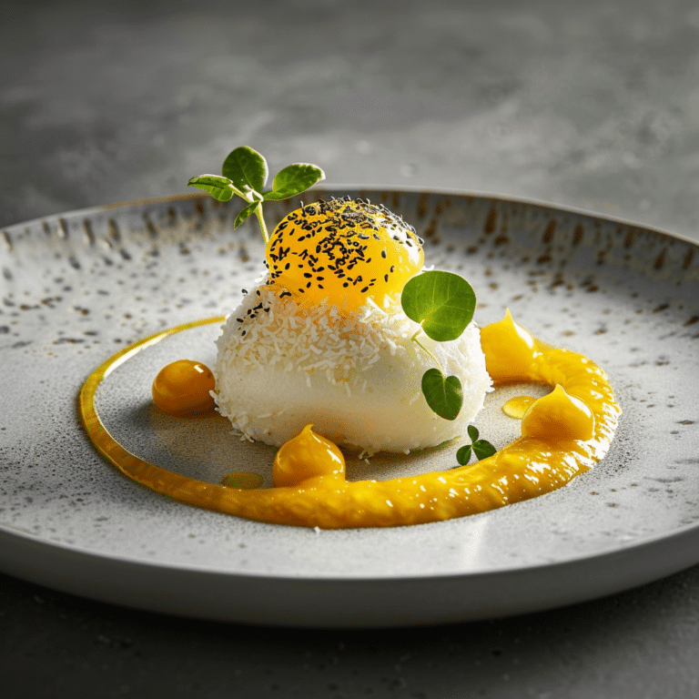 Citrus Coconut Rice Foam with Passion Fruit Gel Recipe