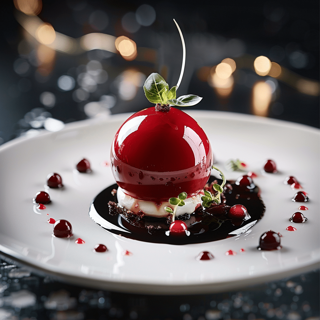 Strawberry Balsamic Sphere with Basil Microgreens Recipe - Recipe Image