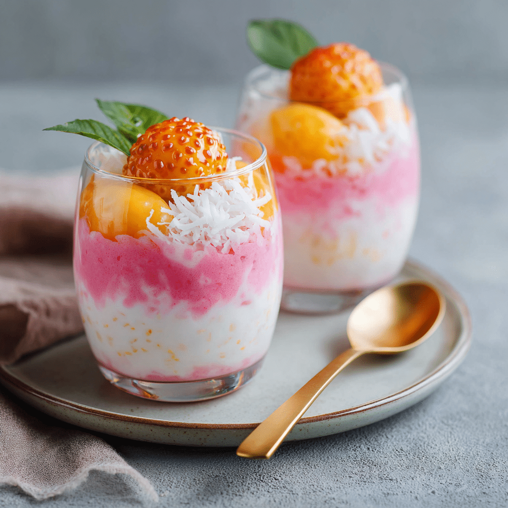 Lychee Coconut Glass Dessert Recipe - Recipe Image