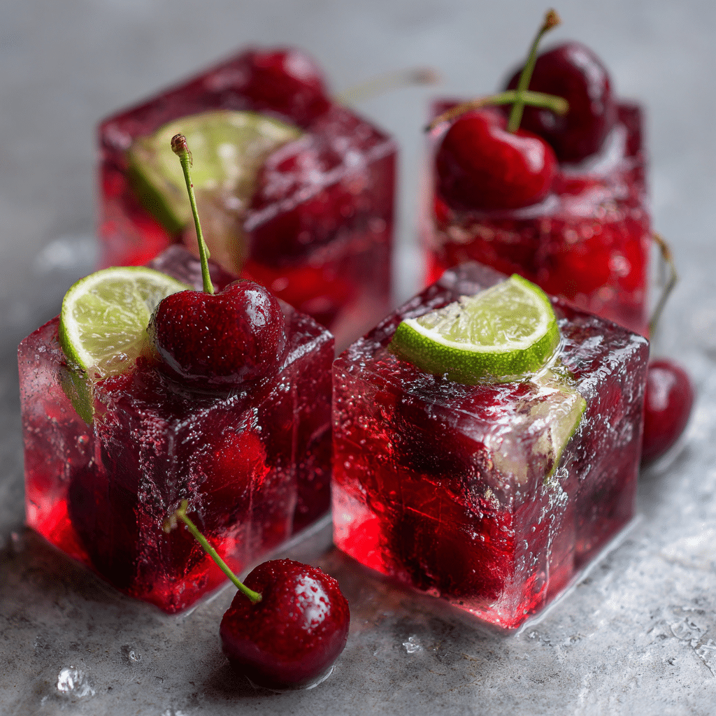 Cherry Lime Ice Cubes Dessert Recipe