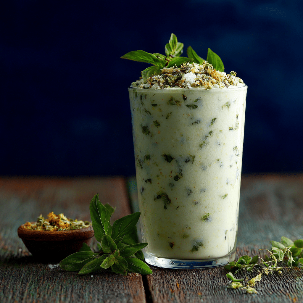 Basil Parmesan Savory Milkshake Recipe - Recipe Image