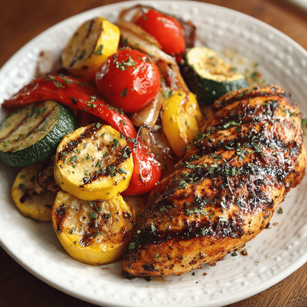 Grilled Chicken with Veggies Recipe - Recipe Image