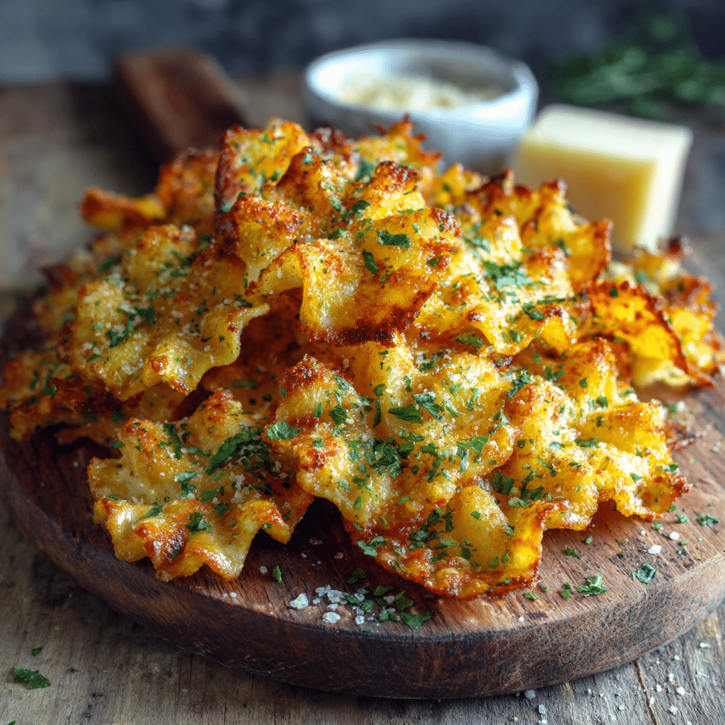 Cheesy Pasta Chips Recipe