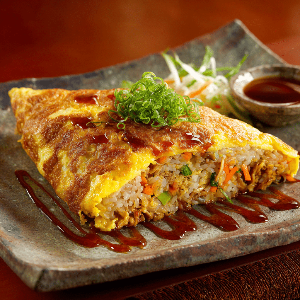 Tornado Omelette Rice Recipe
