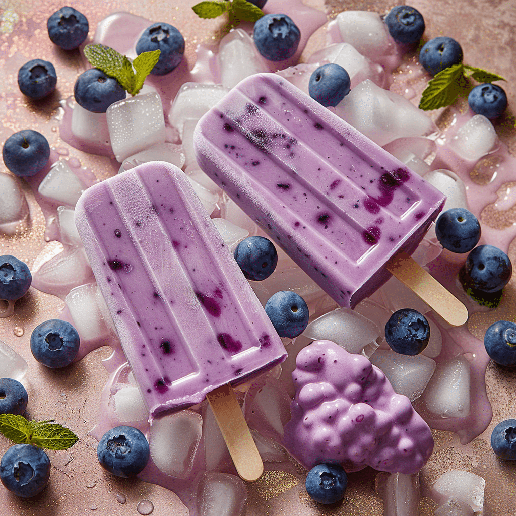 Blueberry Yogurt Popsicles Recipe - Recipe Image