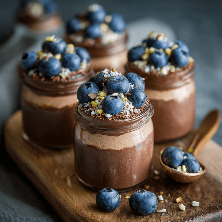 Blueberry Chocolate Mousse Jars Recipe