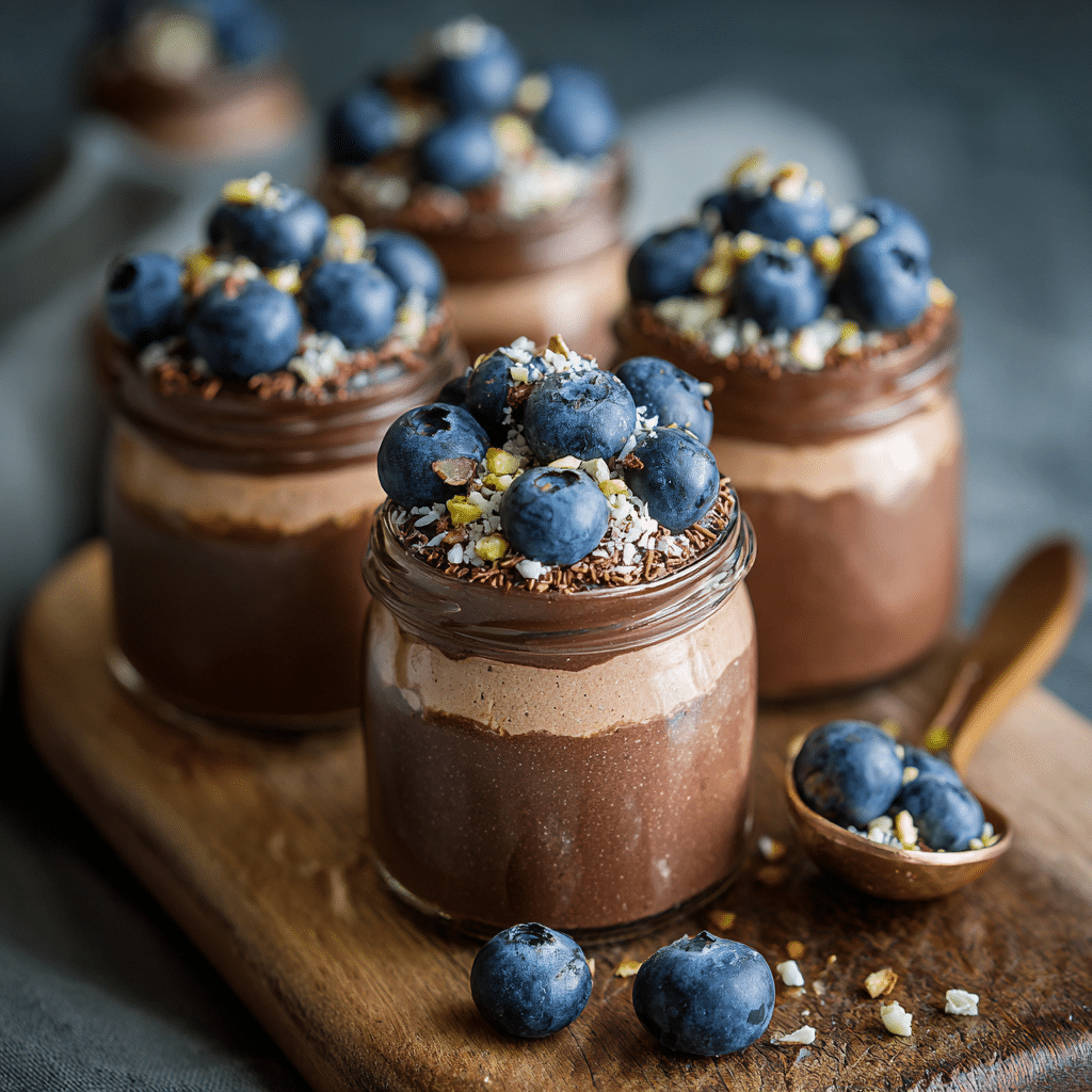 Blueberry Chocolate Mousse Jars Recipe