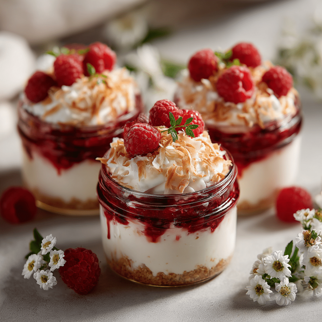 Raspberry Coconut Cream Jars Recipe - Recipe Image