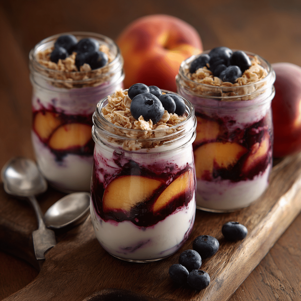 Blueberry Peach Yogurt Jars Recipe