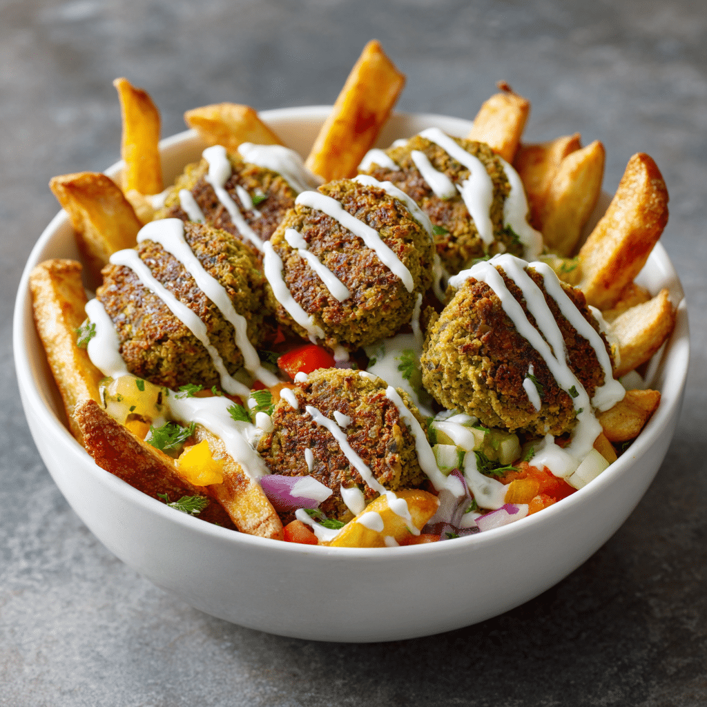Falafel Fries Bowl Recipe - Recipe Image