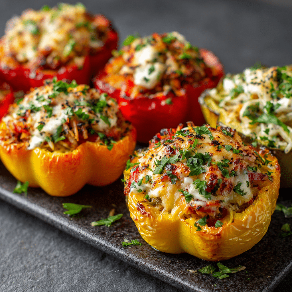 Stuffed Bell Pepper Boats Recipe - Recipe Image
