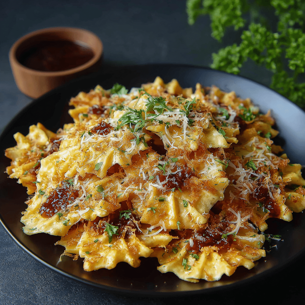 Cheesy Pasta Chips Recipe - Recipe Image
