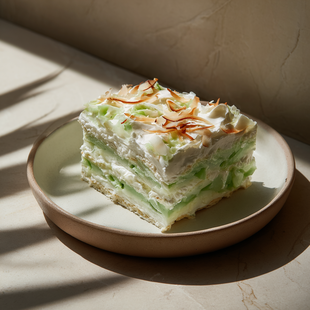 Buko Pandan Icebox Cake Recipe - Recipe Image