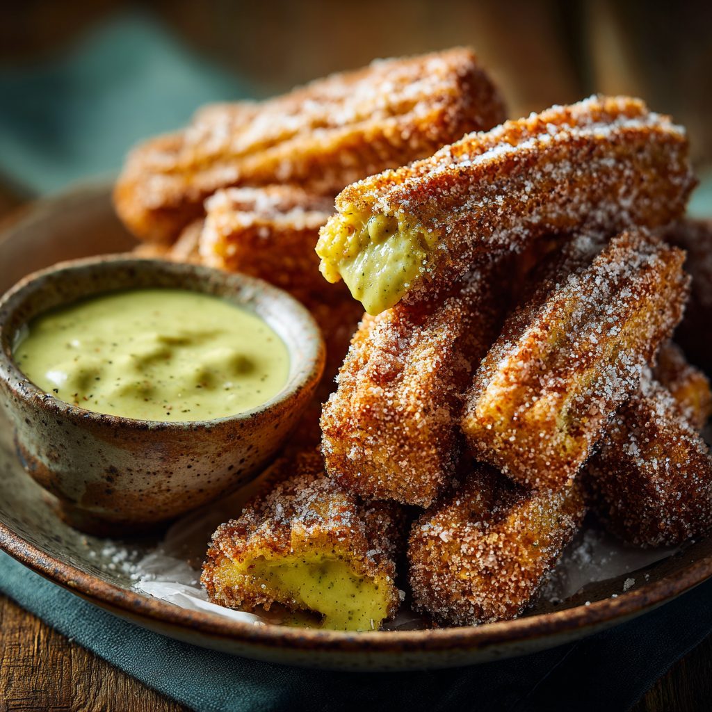Pandan Coconut Churros Recipe - Recipe Image